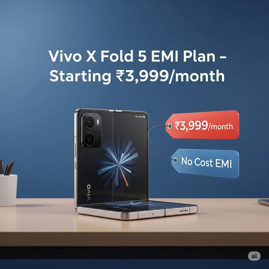Vivo X Fold 5 का शानदार ऑफर – बिना जेब खाली किए सिर्फ ₹3,000 की EMI पर ये प्रीमियम फोल्डेबल फोन बनाएं अपना