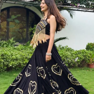Midnight Radiance Mirror-Work Lehenga Set