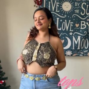 Bohemian Fusion Ethnic Crop Top Collection – Available in Midnight Black & Sunshine Yellow