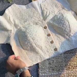 Ivory Floral Hakoba Plus-Size Statement Blouse