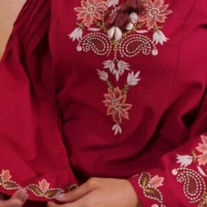 Enchanting Magenta Embroidered A-Line Kurta Set