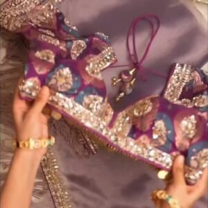 Lilac Organza Saree With Embellished Velvet Blouse – Available in Lilac & Purple