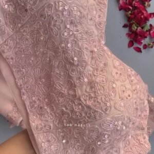 Timeless Elegance Sequin Embroidered Suit Set – Available in Radiant Pink & Subtle Peach