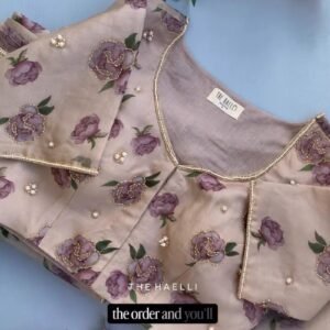 The Ravi Pure Floral Embroidered Organza Co-ord Set with Pearl Accents