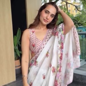 Ethereal Floral Bloom Chiffon Saree