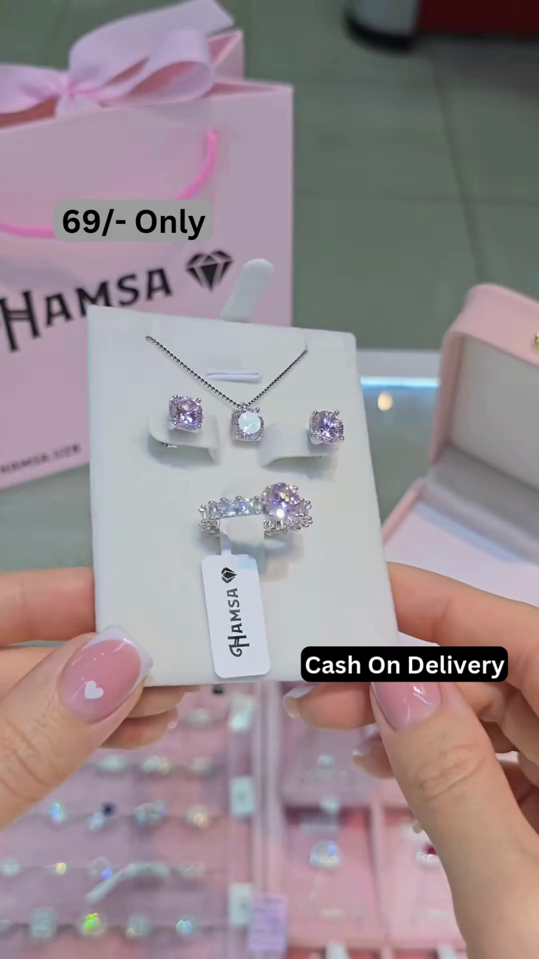 Elegant Silver-Toned Jewelry Set with Sparkling Cubic Zirconia - Necklace, Earrings, Ring